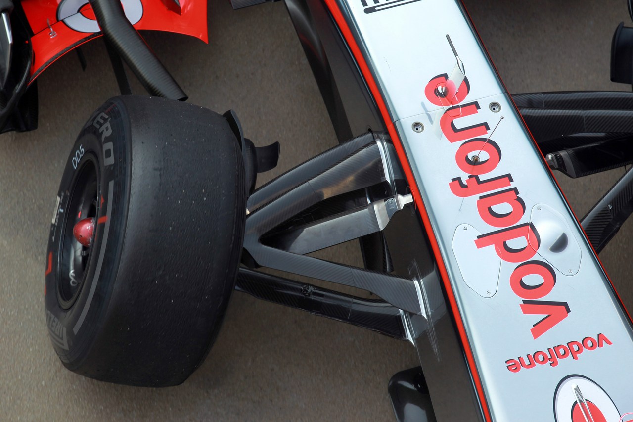 01.03.2012 
Jenson Button (GBR), McLaren Mercedes front suspension 