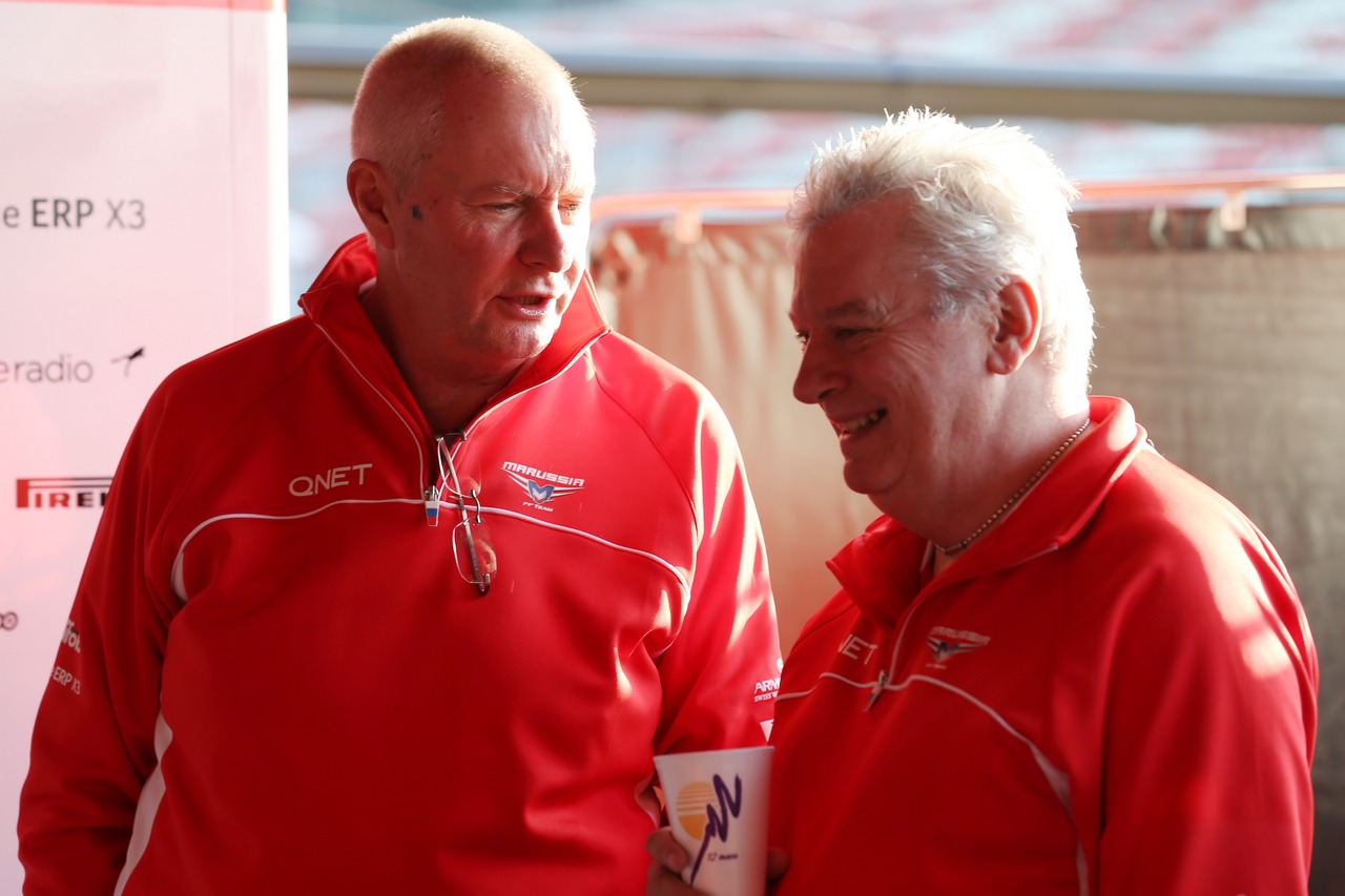 (L to R): John Booth (GBR) Marussia F1 Team Team Principal with Pat Symonds (GBR) Marussia F1 Team Technical Consultant.
02.03.2013. 