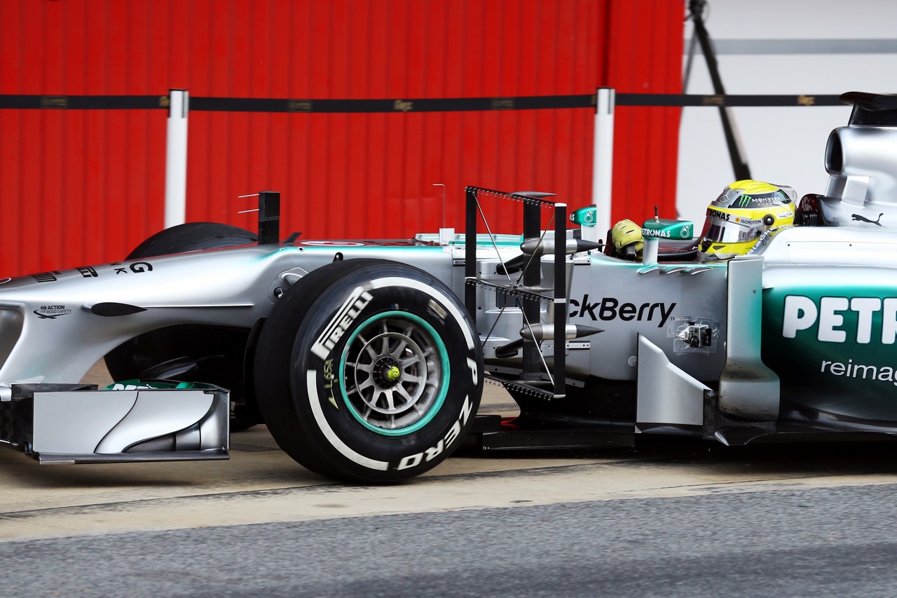 Nico Rosberg (GER) Mercedes AMG F1 W04 running sensor equipment.
03.03.2013. 