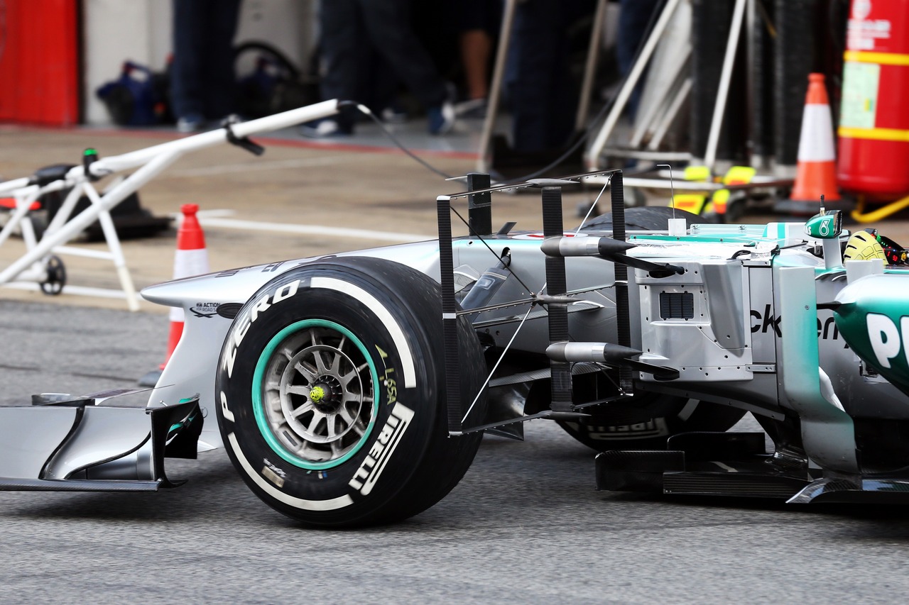 Nico Rosberg (GER) Mercedes AMG F1 W04 running sensor equipment.
03.03.2013. 