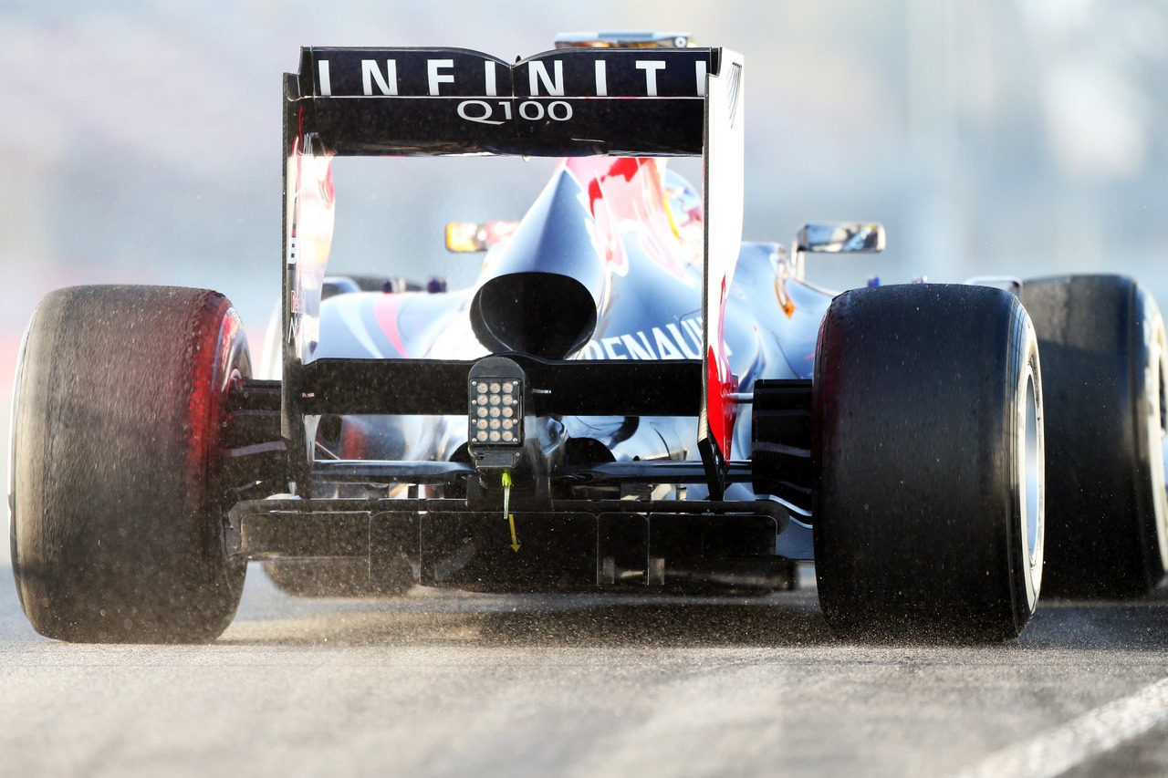 Sebastian Vettel (GER) Red Bull Racing RB9 rear diffuser.
