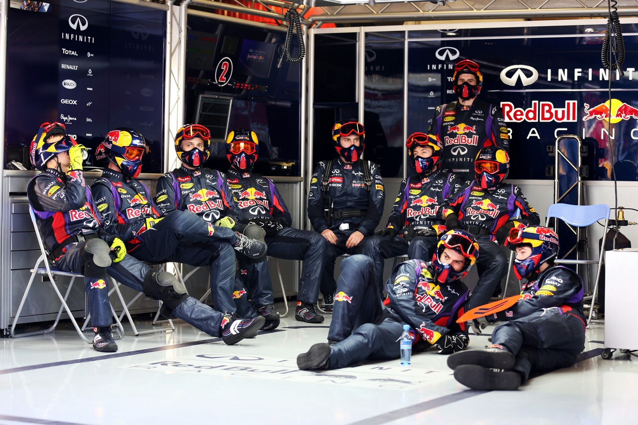 Red Bull Racing mechanics.
