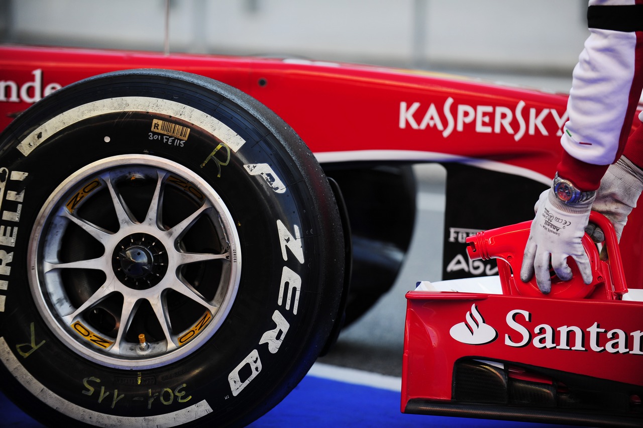 Ferrari F138 wheel detail.
