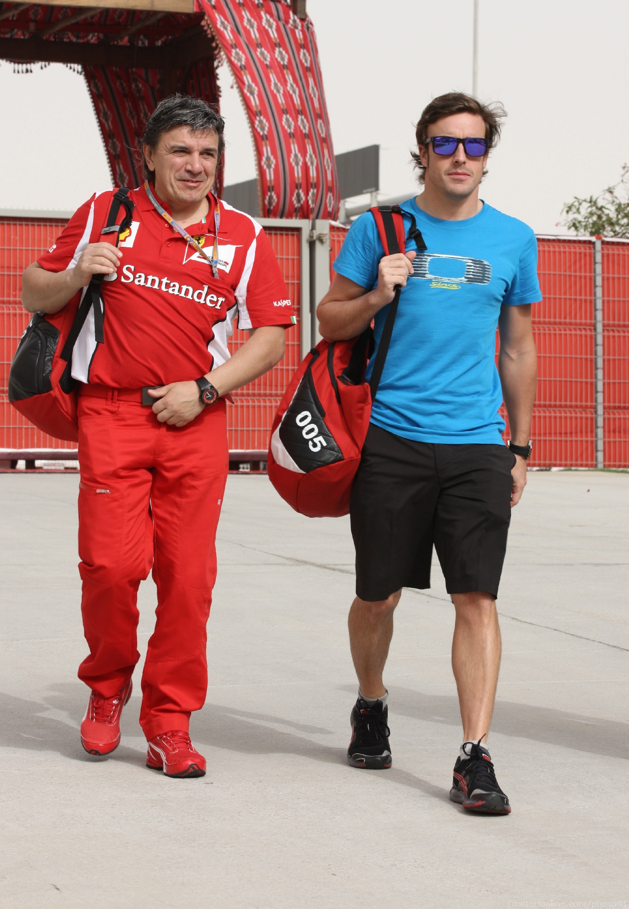 19.04.2012-  Fabrizio Borra (ITA), physiotherapist of Fernando Alonso (ESP) and Fernando Alonso (ESP) Scuderia Ferrari F2012 