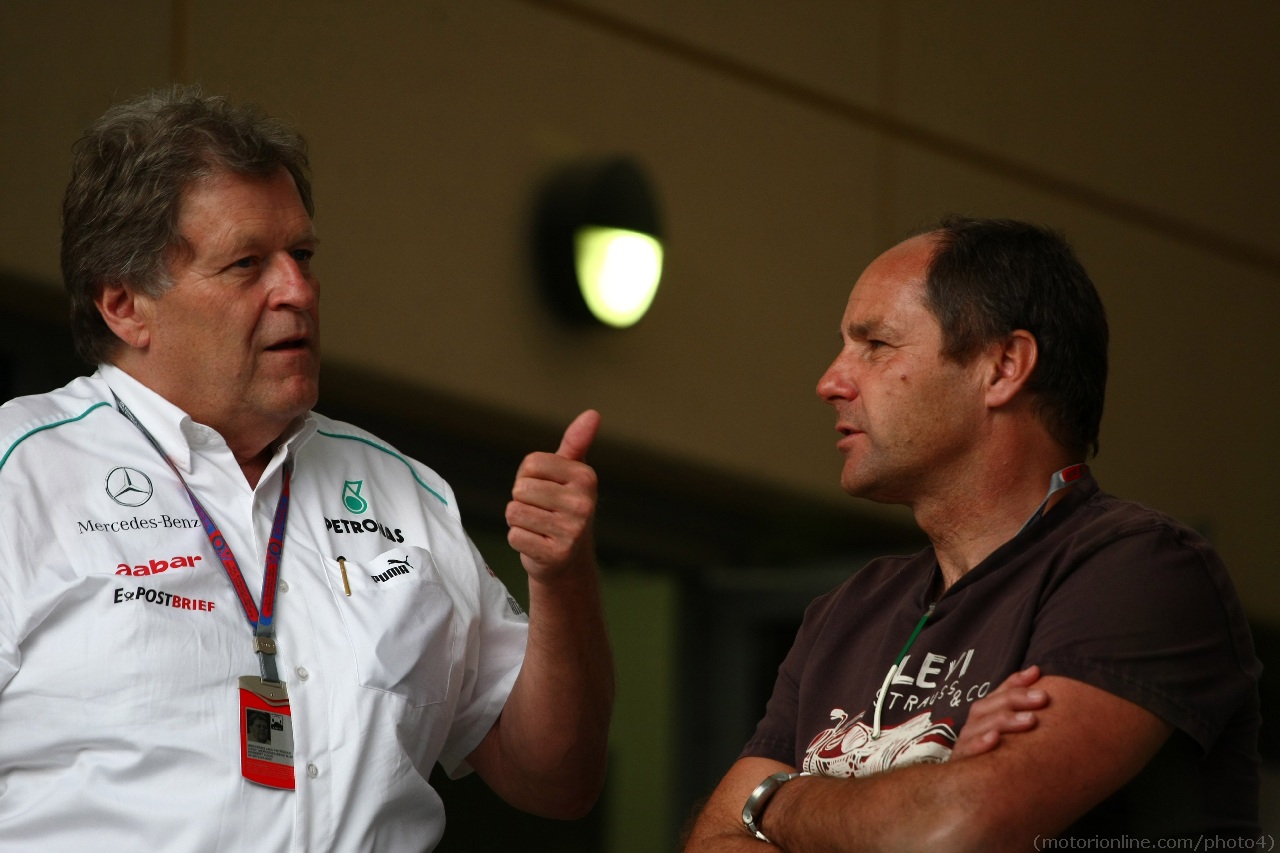 19.04.2012- Norbert Haug (GER), Mercedes Motorsport chief and Gerard Berger