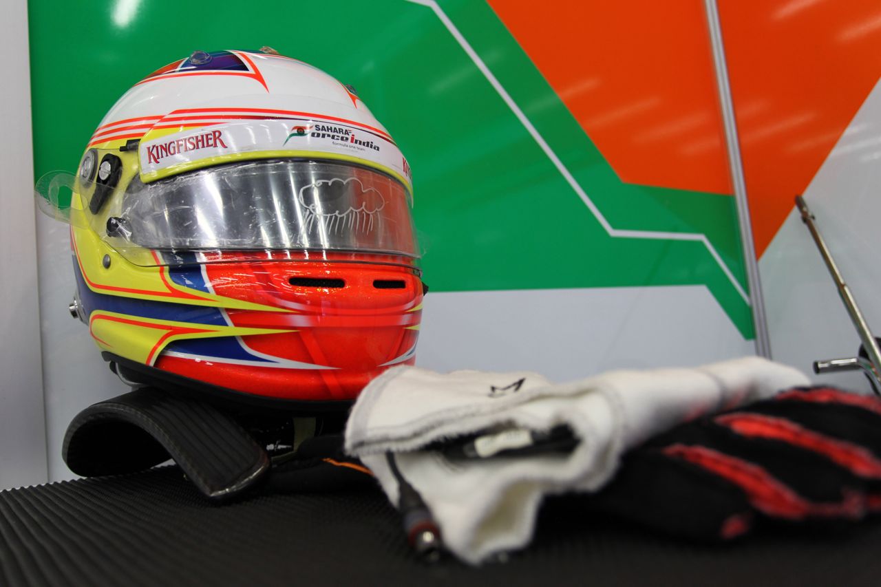 31.08.2012- Free Practice 1, Helmet of Paul di Resta (GBR) Sahara Force India F1 Team VJM05 