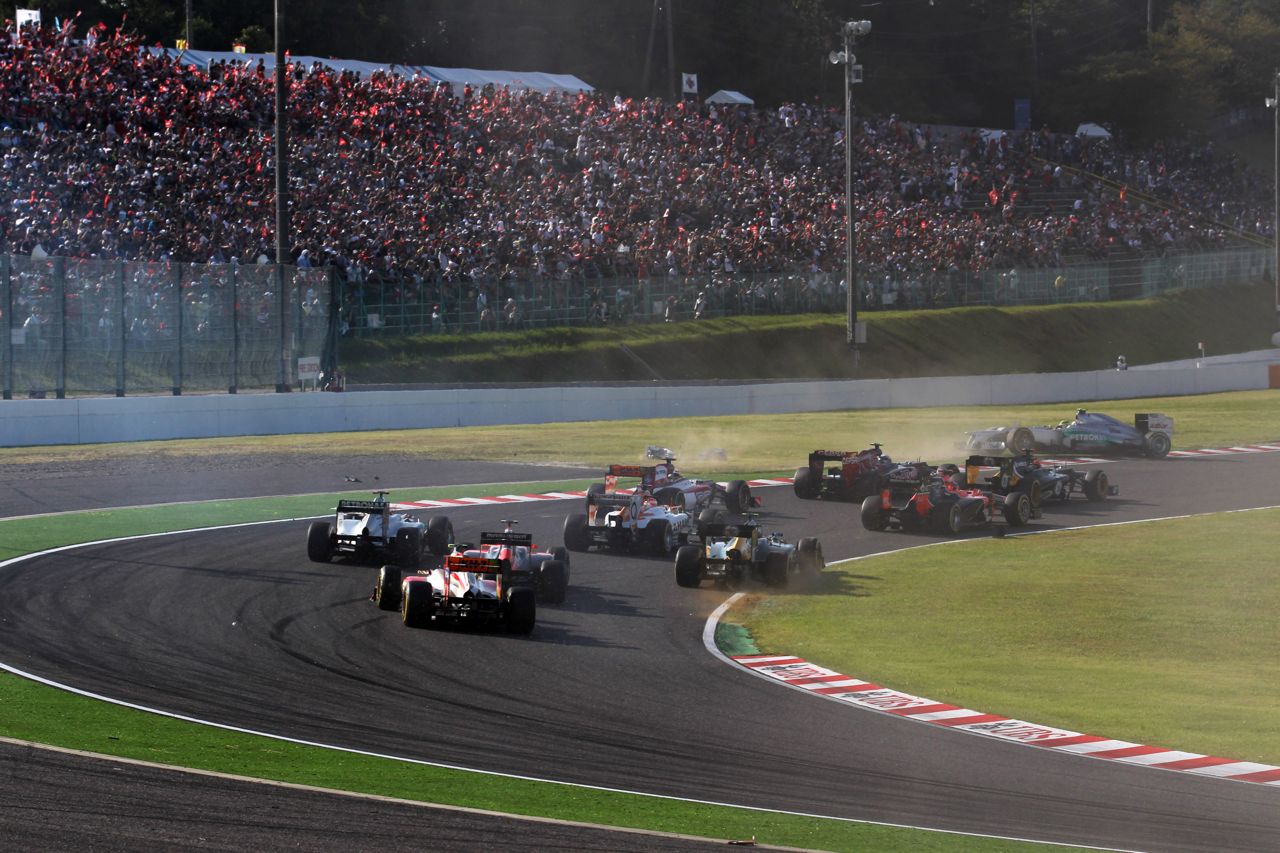 07.10.2012- Race, Nico Rosberg (GER) Mercedes AMG F1 W03 spins