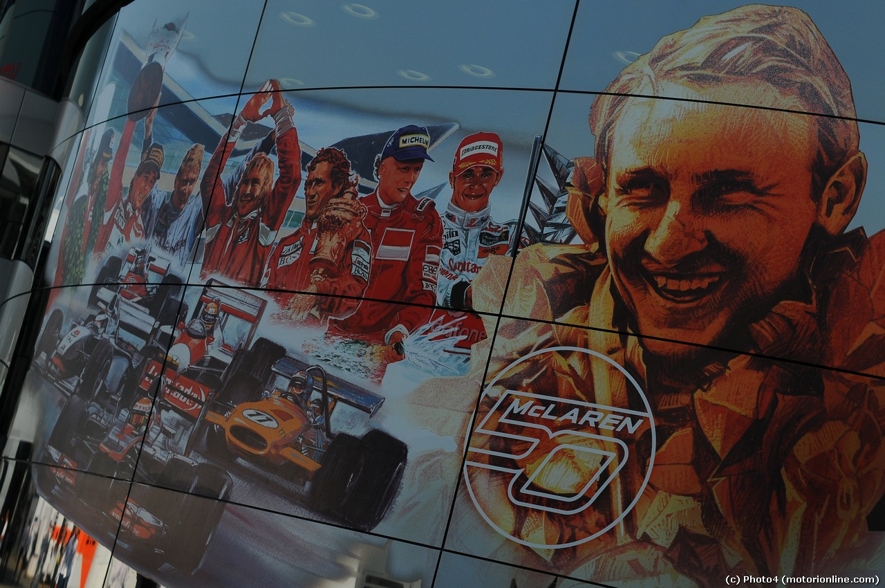 05.09.2013- The Murales that celebrate 50th year of Mclaren on the Mclaren Hospitality