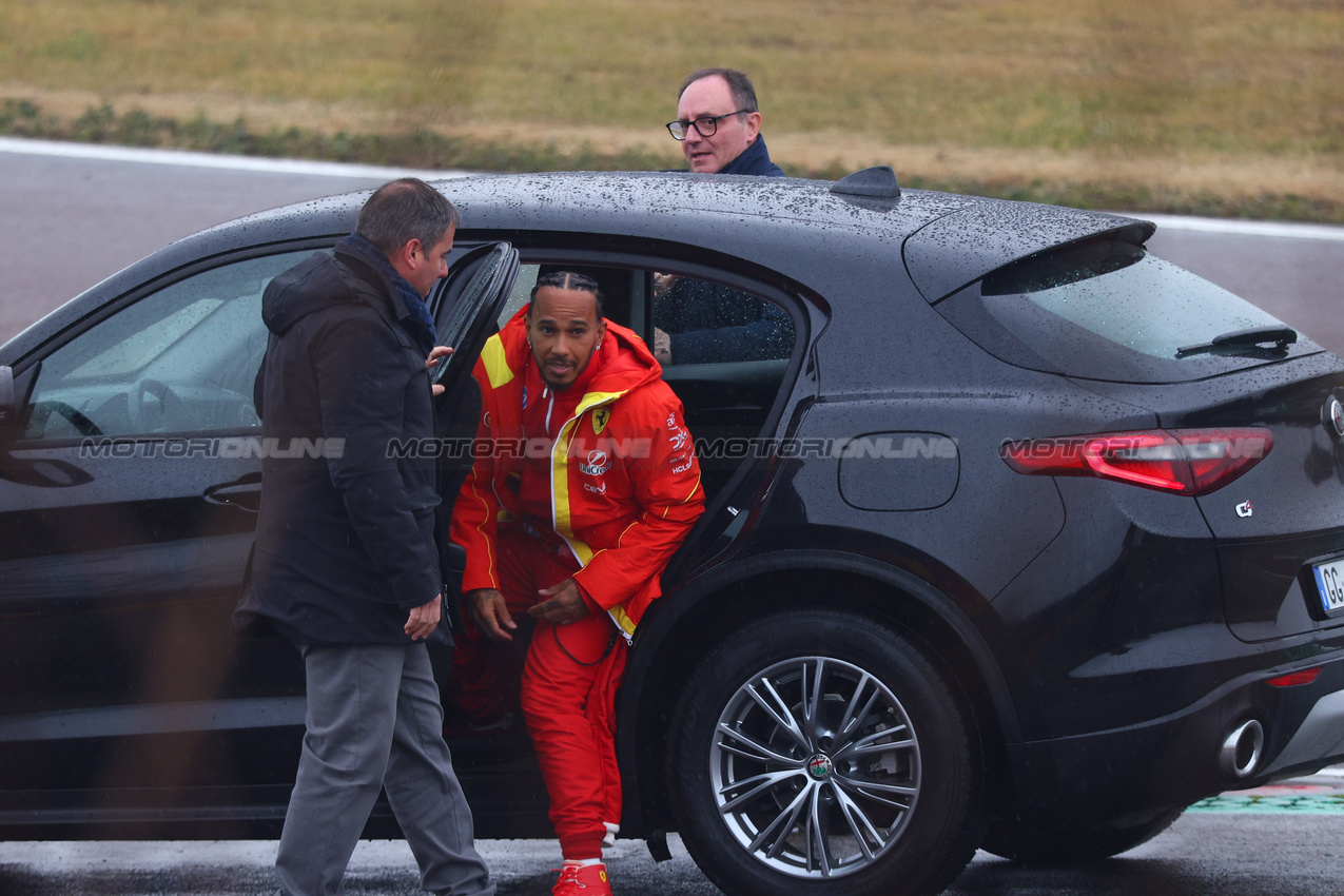 Lewis Hamilton (GBR) Ferrari ventures out on the track to wave to the fans.
22.01.2025. Formula One World Championship, Ferrari Headquarters, Fiorano Modenese, Italy. 
- www.xpbimages.com, EMail: requests@xpbimages.com © Copyright:  XPB Images