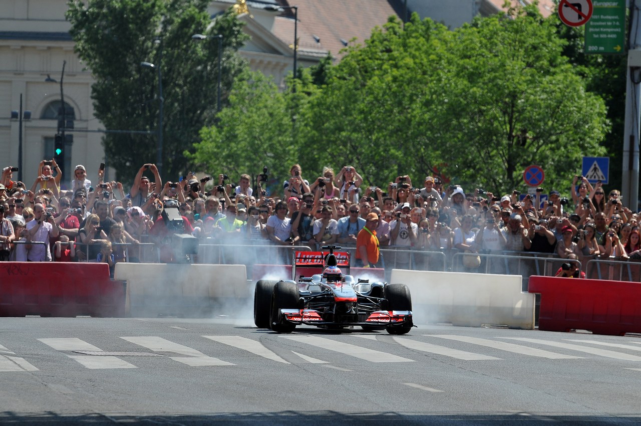 Jenson Button - McLaren - Esibizione F1 a Budapest, 1 maggio 2012