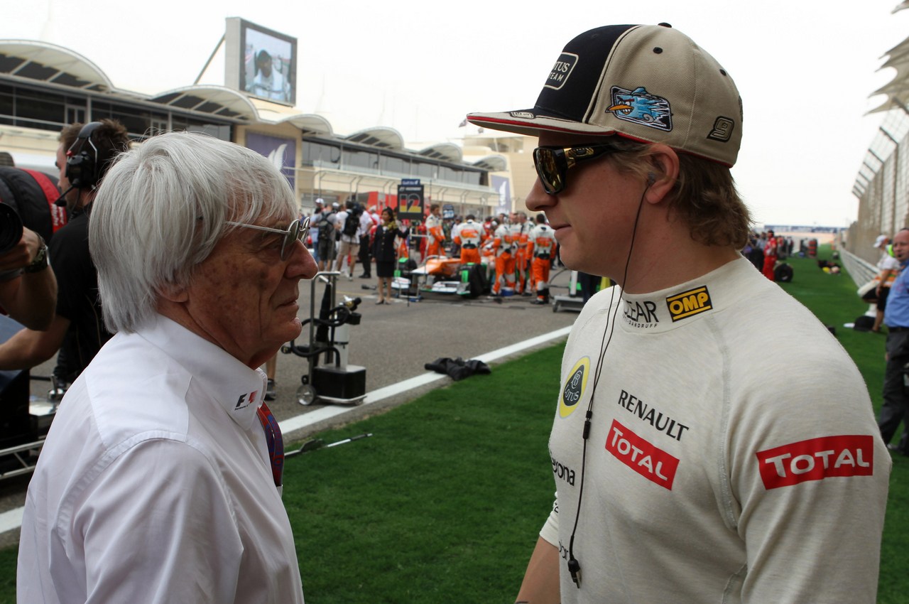 22.04.2012- Race, Bernie Ecclestone (GBR), President and CEO of Formula One Management  and Kimi Raikkonen (FIN) Lotus F1 Team E20 
