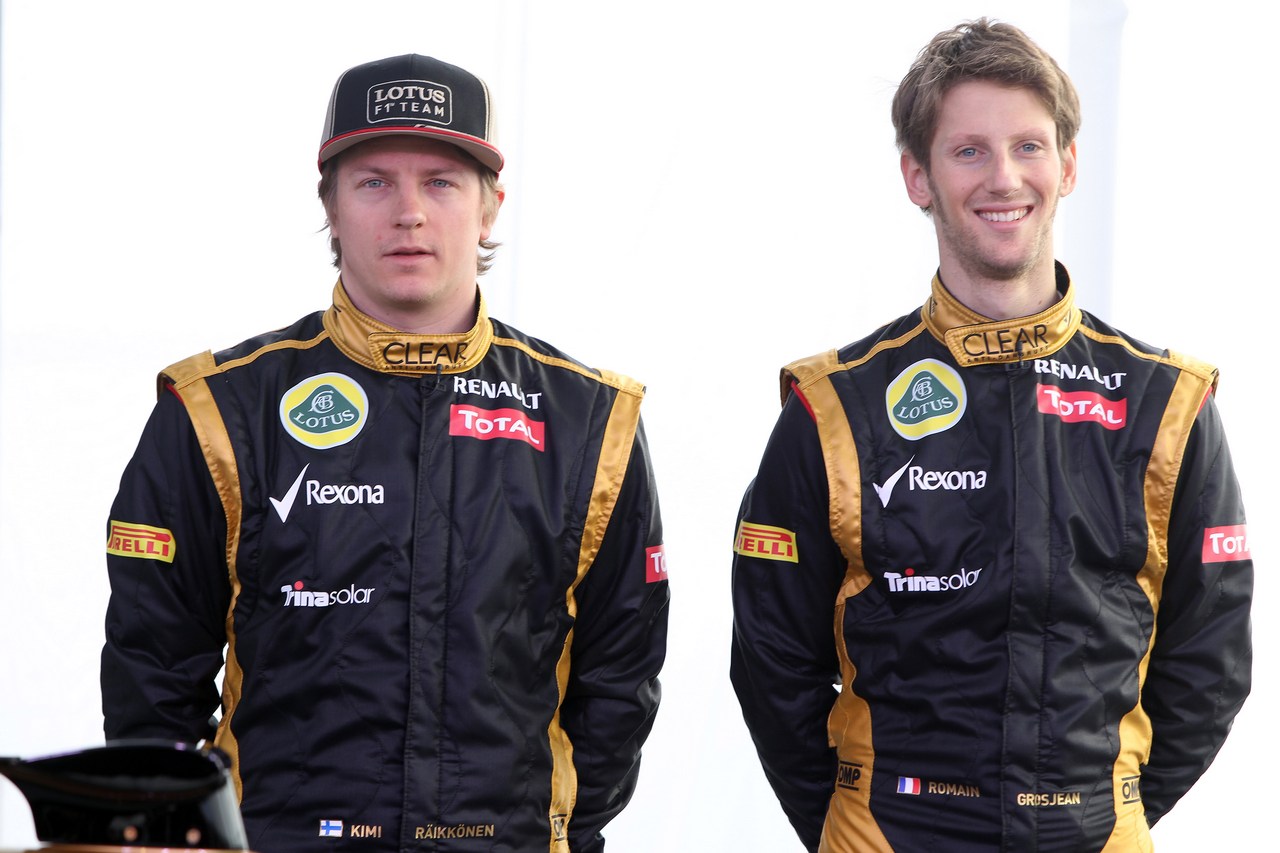 Kimi Raikkonen, Lotus Renault F1 Team and Romain Grosjean (FRA), Lotus Renault F1 Team - Lotus F1 Team E20 Launch 