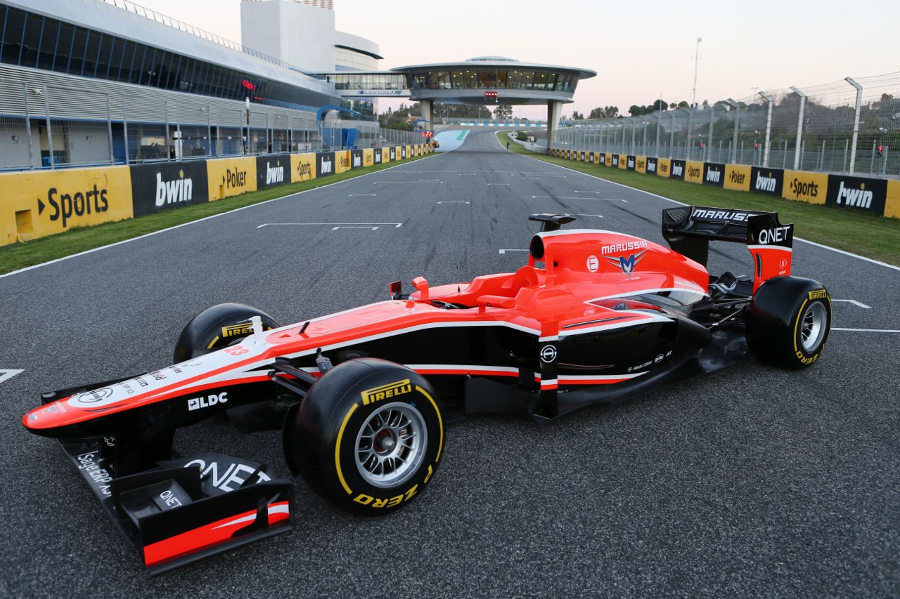 The new Marussia F1 Team MR02 is revealed.

