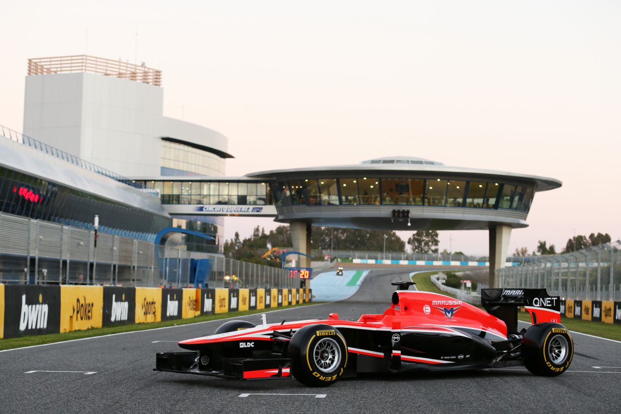 The new Marussia F1 Team MR02 is revealed.
