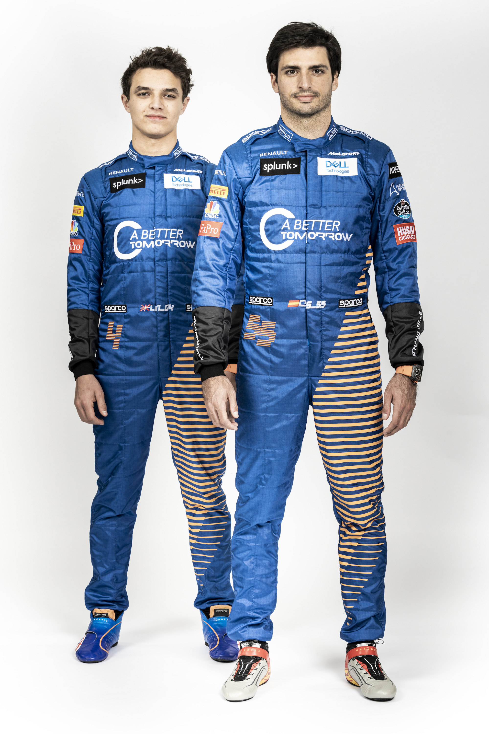 Lando Norris and Carlos Sainz staggered