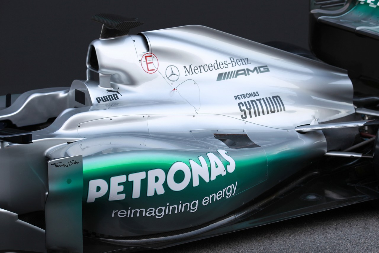 21.02.2012 Barcelona, Spain, Engine cover  - Mercedes F1 W03 Launch