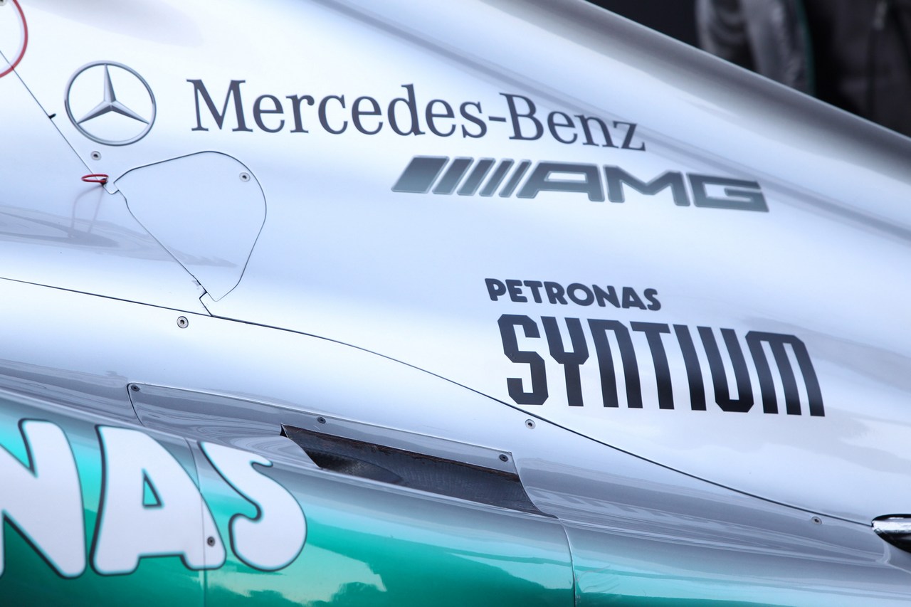 21.02.2012 Barcelona, Spain, Engine cover - Mercedes F1 W03 Launch 