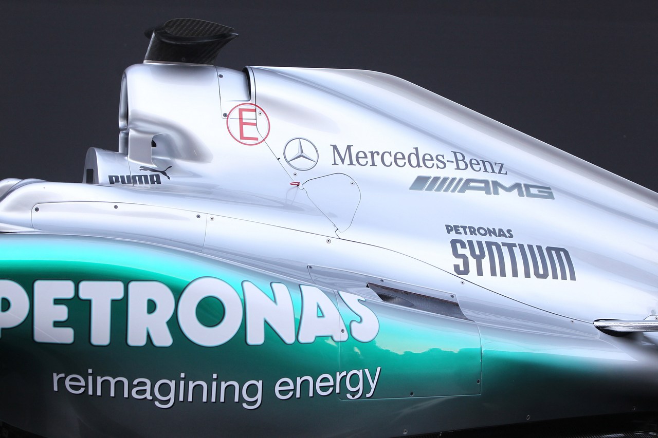 21.02.2012 Barcelona, Spain, Engine cover - Mercedes F1 W03 Launch