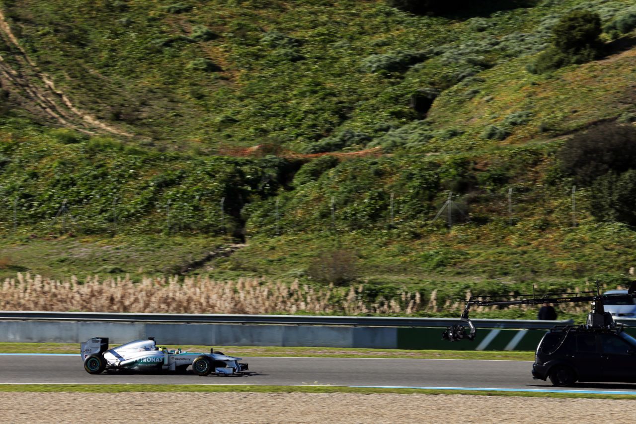 Nico Rosberg (GER) has the first run in the Mercedes AMG F1 W04 
