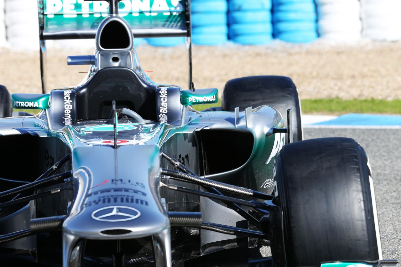 The new Mercedes AMG F1 W04 sidepod detail.
