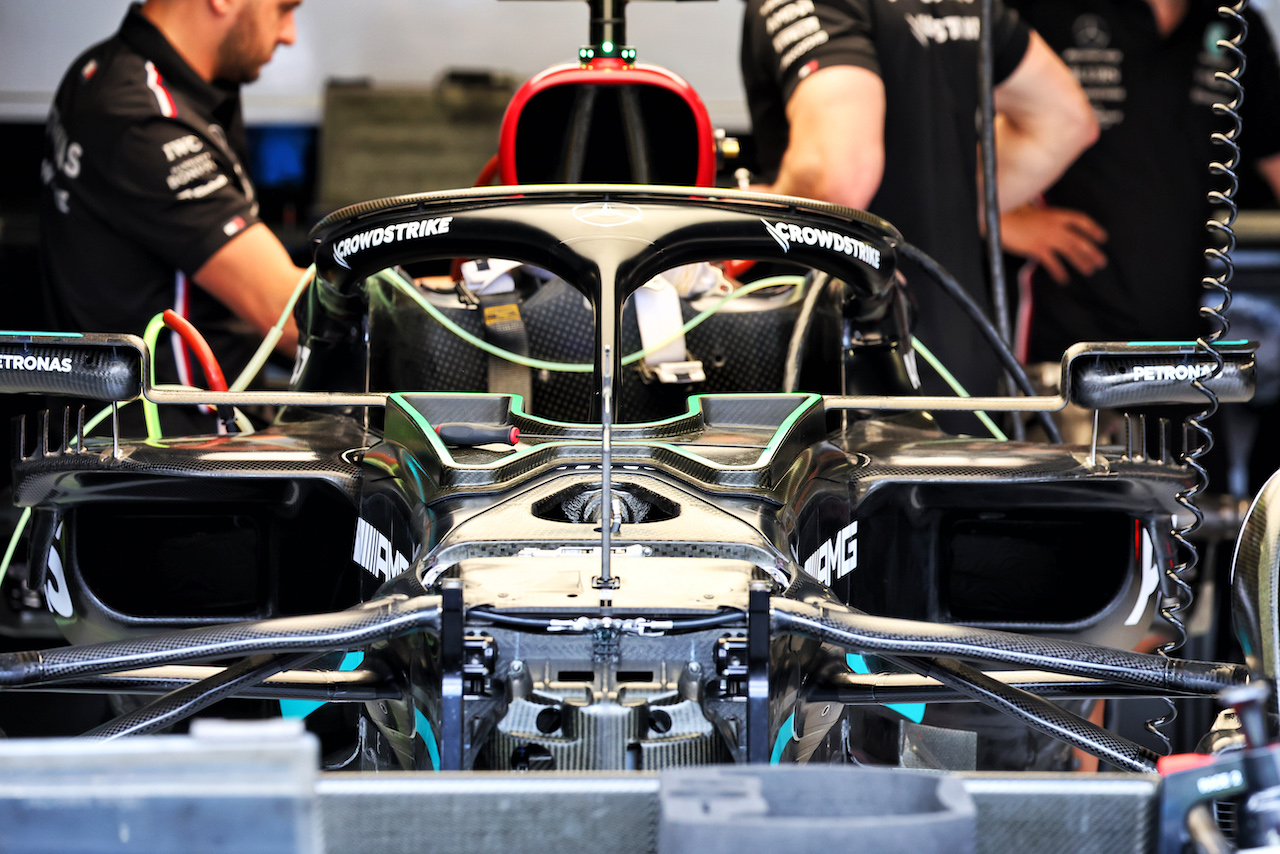 Mercedes AMG F1 W14 being prepared.
25.05.2023. Formula 1 World Championship, Rd 7, Monaco Grand Prix, Monte Carlo, Monaco, Preparation Day.
- www.xpbimages.com, EMail: requests@xpbimages.com ¬© Copyright: Batchelor / XPB Images