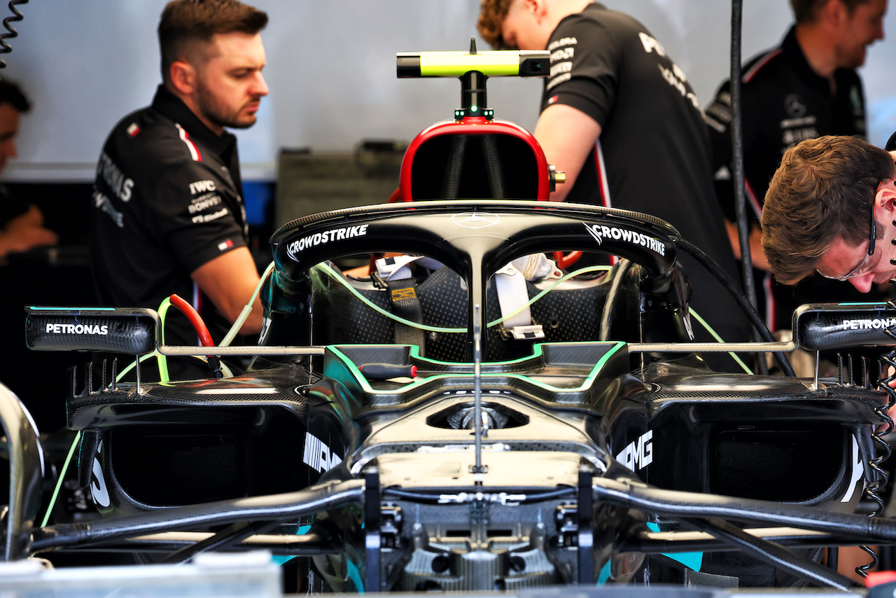 Mercedes AMG F1 W14 being prepared.
25.05.2023. Formula 1 World Championship, Rd 7, Monaco Grand Prix, Monte Carlo, Monaco, Preparation Day.
- www.xpbimages.com, EMail: requests@xpbimages.com ¬© Copyright: Batchelor / XPB Images