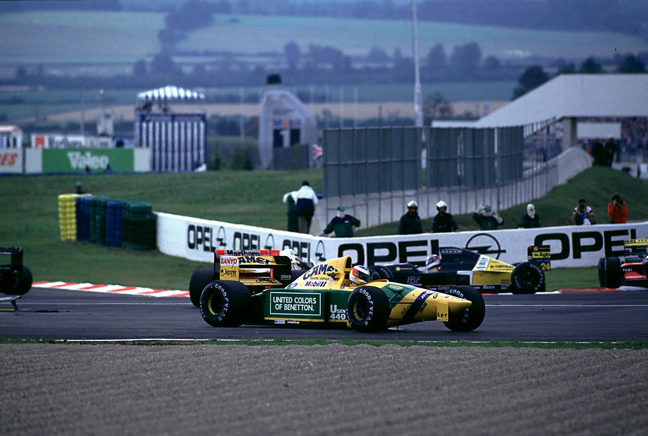 Fia Formula One World Championship 1992 GP F1 Francia icrasha Ayrton Senna (bra) Mclaren Honda MP4/7 and Michael Schumacher (gr) Benetton B192