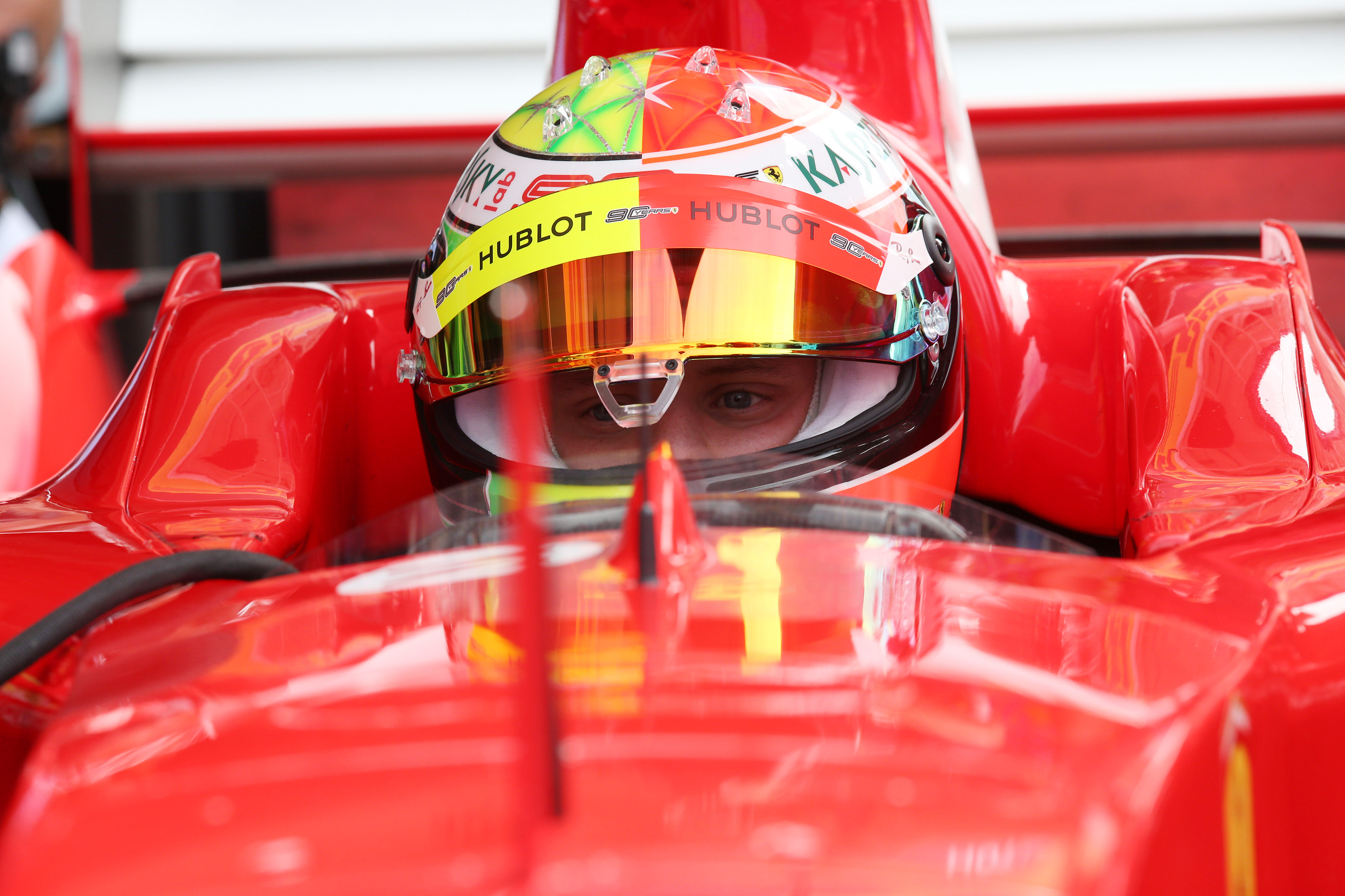 27.07.2019 - Mick Schumacher (GER) Ferrari Test Driver in the Ferrari F2003-GA driven by his father Michael Schumacher