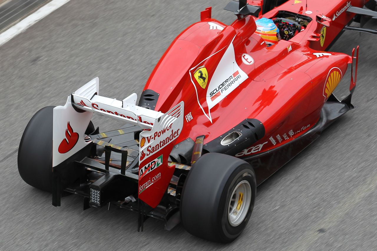 Fernando Alonso (ESP), Scuderia Ferrari with new exhaust system 
03.05.2012. Formula 1 World Championship, Testing, Mugello, Italy 
 