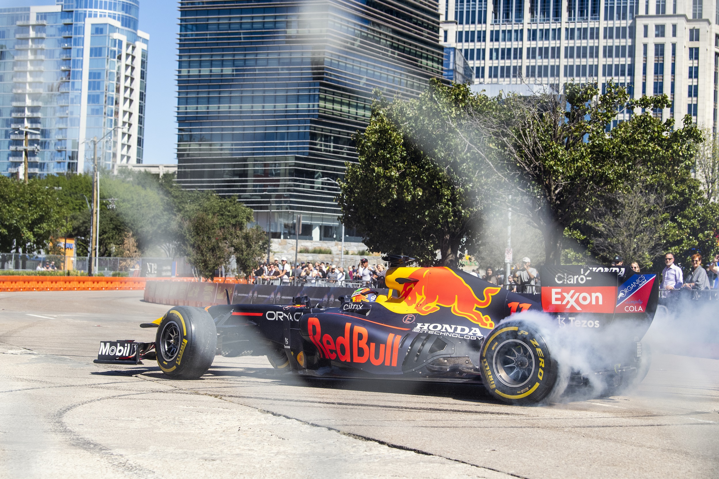 Sergio “Checo” Perez drives the RB7 car at Red Bull Show Run in Dallas, Texas, USA on 16 October, 2021.