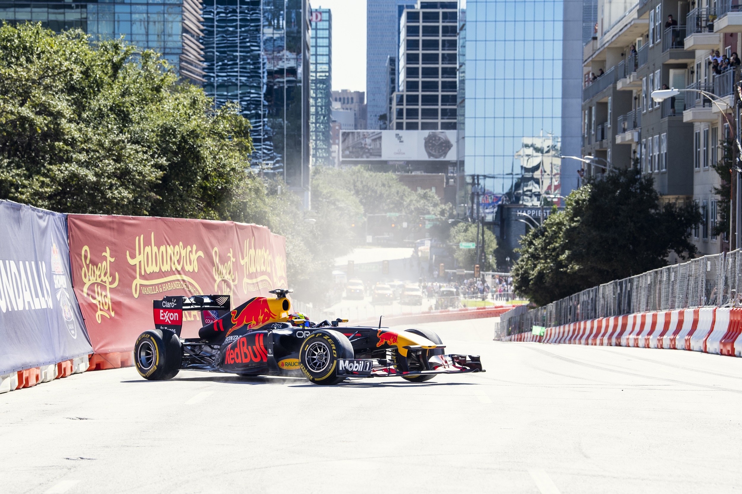 Sergio “Checo” Perez drives the RB7 car at Red Bull Show Run in Dallas, Texas, USA on 16 October, 2021.
