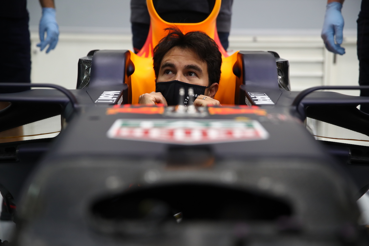 MILTON KEYNES, ENGLAND - JANUARY 12: Sergio Perez of Mexico and Red Bull Racing has a seat fitting at Red Bull Racing Factory on January 12, 2021 in Milton Keynes, England. (Photo by Mark Thompson/Getty Images)