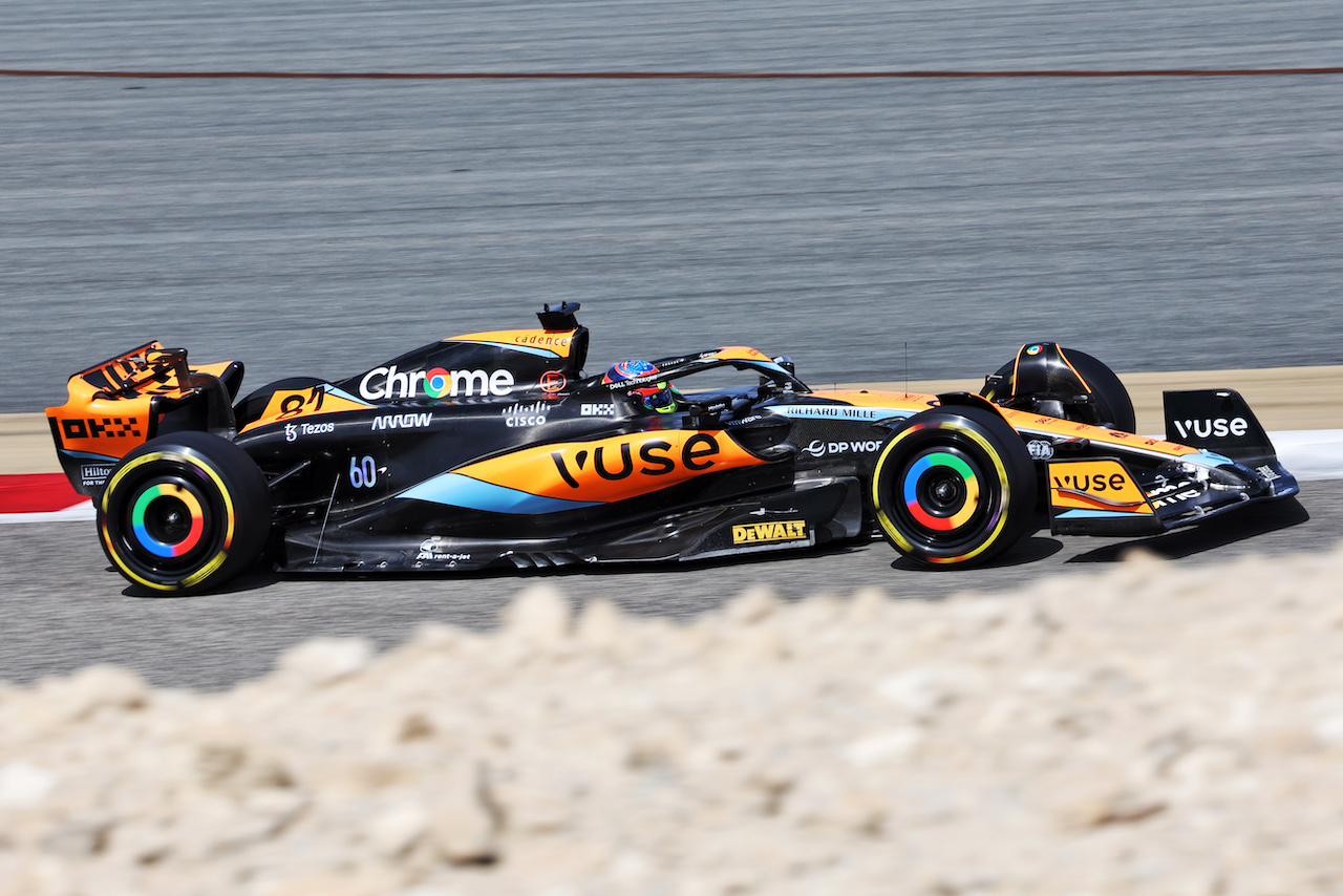 Oscar Piastri (AUS) McLaren MCL60.
23.02.2023. Formula 1 Testing, Sakhir, Bahrain, Day One.
- www.xpbimages.com, EMail: requests@xpbimages.com © Copyright: Bearne / XPB Images