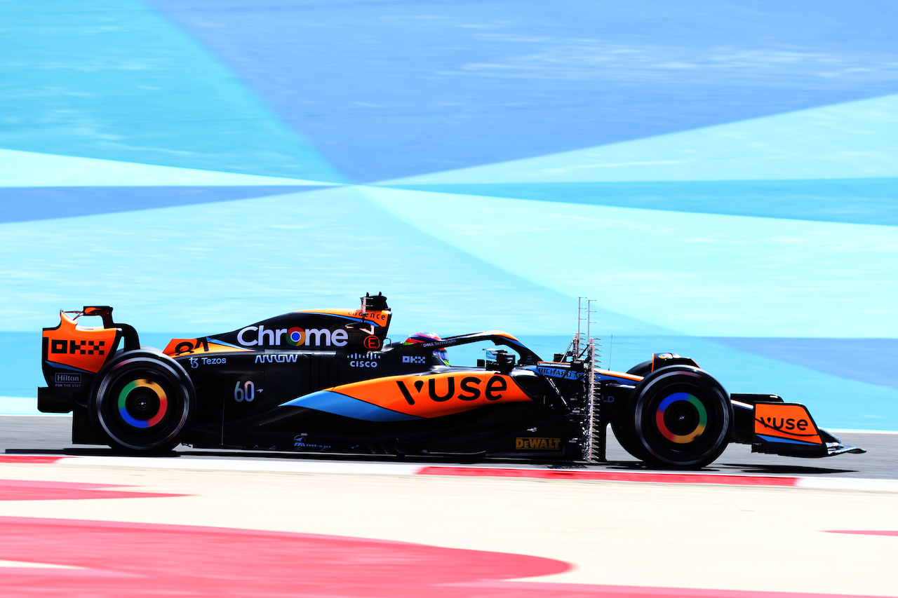 Oscar Piastri (AUS) McLaren MCL60.
23.02.2023. Formula 1 Testing, Sakhir, Bahrain, Day One.
- www.xpbimages.com, EMail: requests@xpbimages.com © Copyright: Bearne / XPB Images