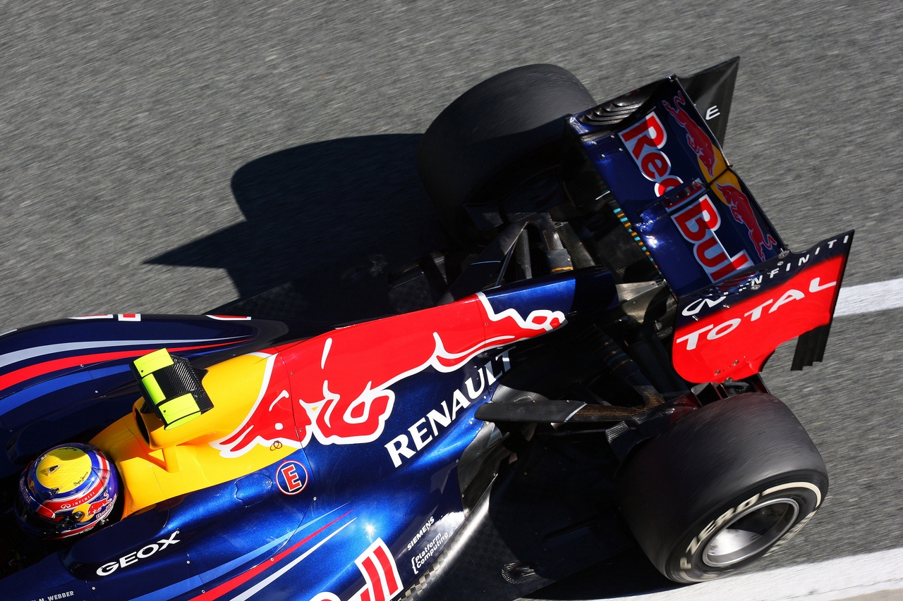 07.02.2012 Jerez, Spain,
Mark Webber (AUS), Red Bull Racing in the new RB8 rear wing - Formula 1 Testing, day 1 - Formula 1 World Championship 
