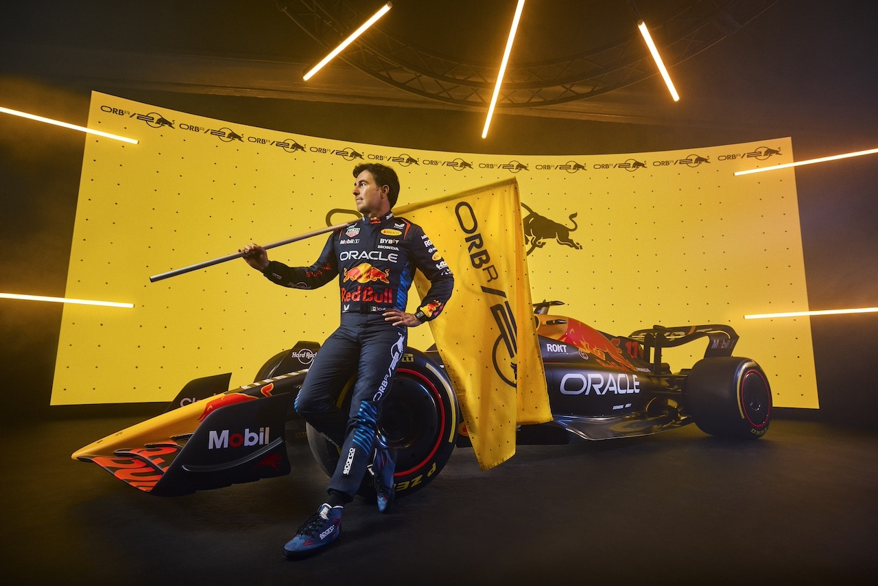 Sergio Perez poses for a portrait during Red Bull Racing 2024 Season Launch RB20 in London, UK on January 30, 2024 // Will Cornelius / Content Pool // SI202402140529 // Usage for editorial use only // 