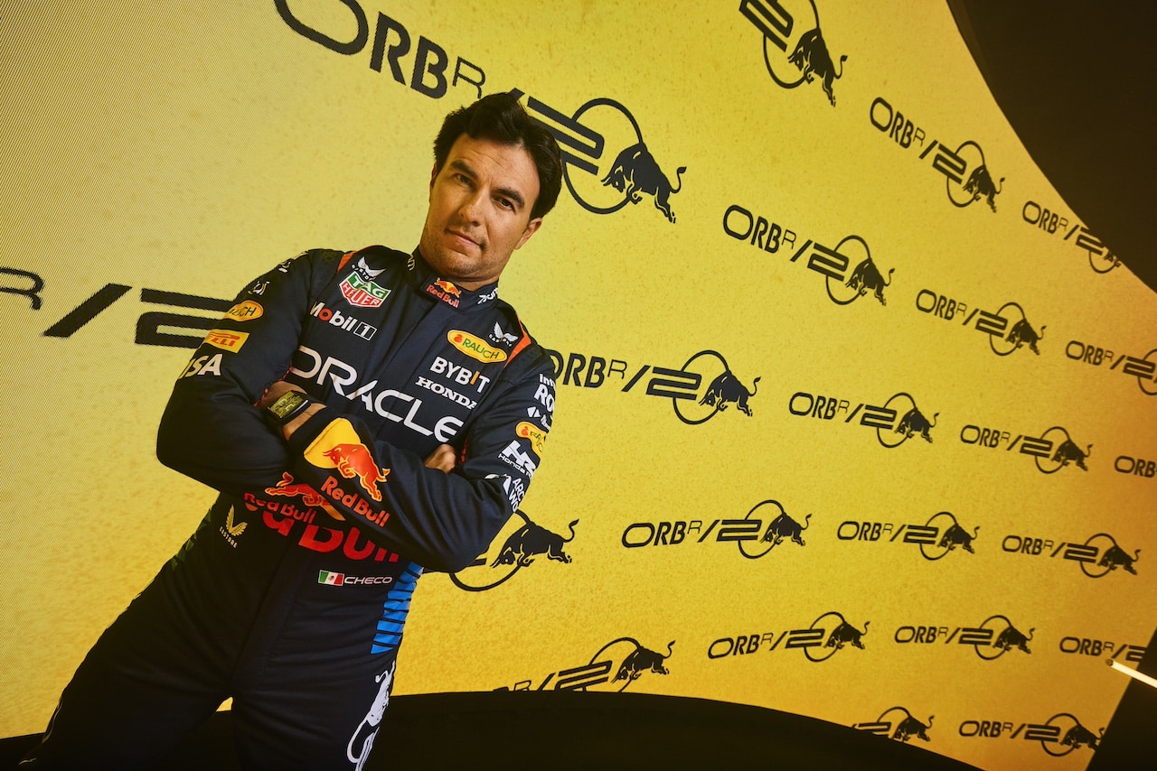 Sergio Perez poses for a portrait during Red Bull Racing 2024 Season Launch RB20 in London, UK on January 30, 2024 // Will Cornelius / Content Pool // SI202402140540 // Usage for editorial use only // 