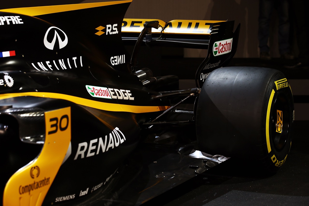 Renault Sport F1 Team RS17 engine cover and rear wing detail.
21.02.2017.