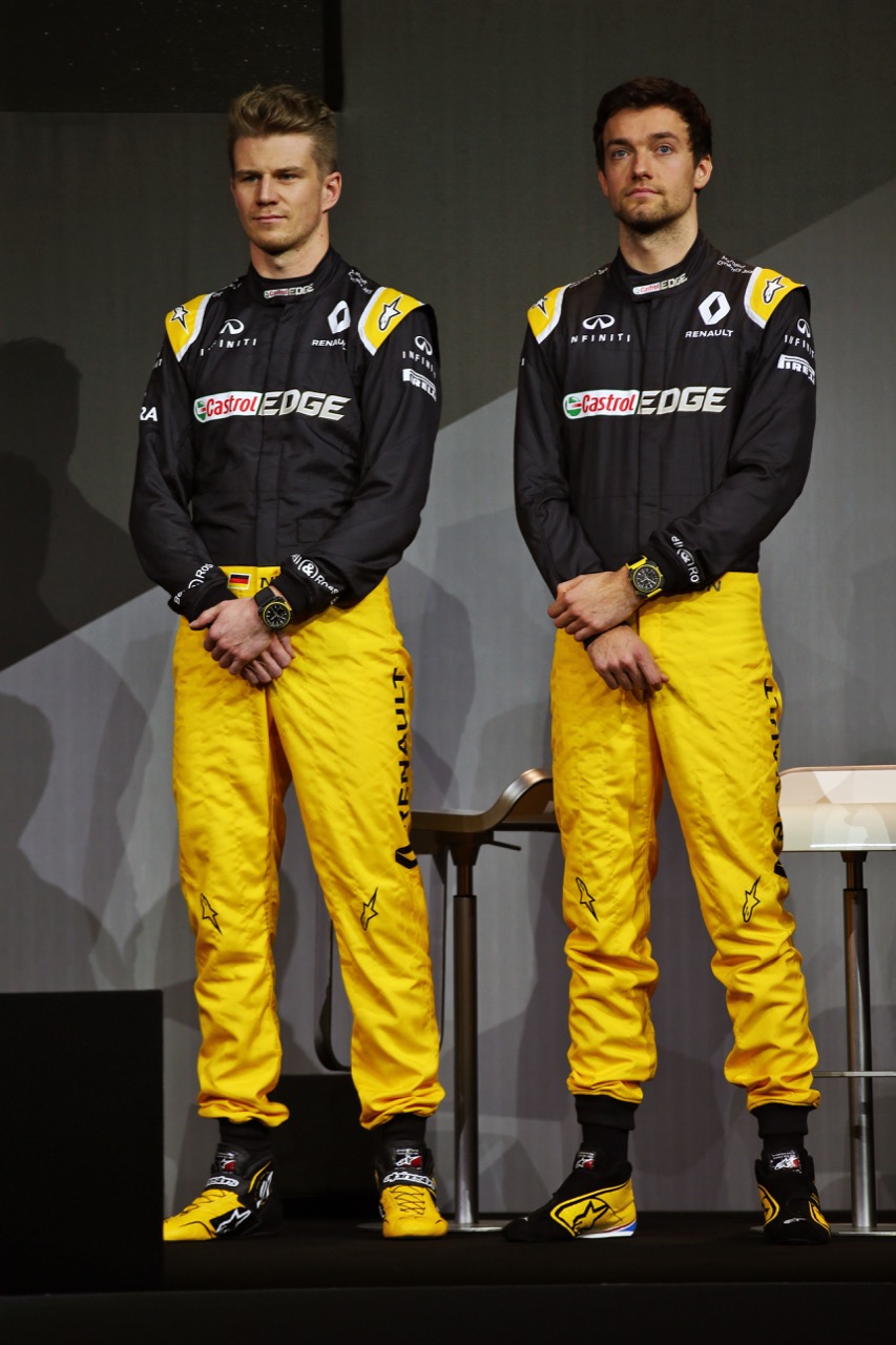 (L to R): Nico Hulkenberg (GER) Renault Sport F1 Team with Jolyon Palmer (GBR) Renault Sport F1 Team.
21.02.2017.