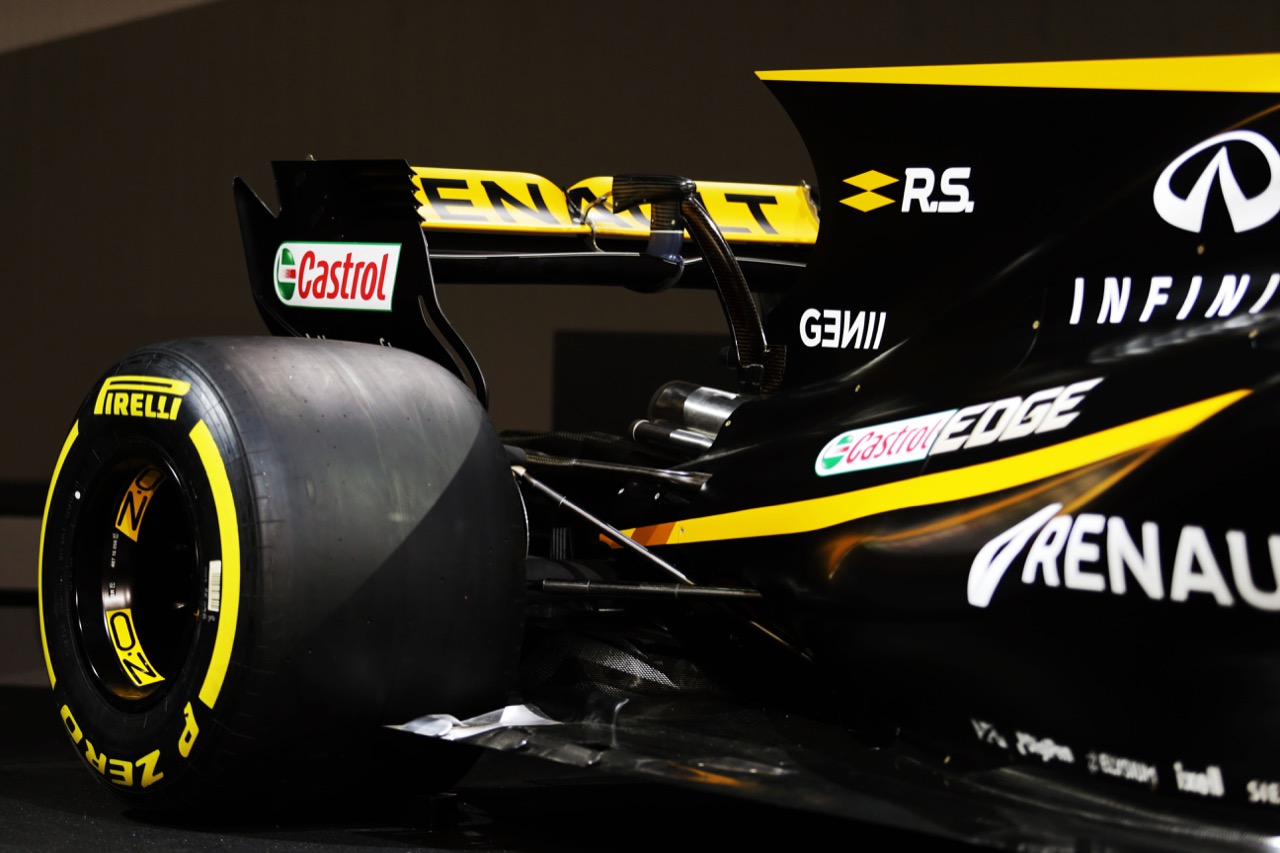 Renault Sport F1 Team RS17 rear wing and Pirelli wheel.
21.02.2017.