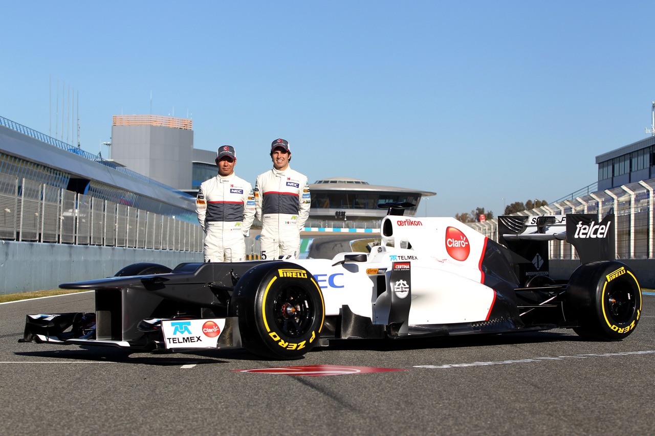 
Kamui Kobayashi (JAP), Sauber F1 Team with Sergio P√©rez (MEX), Sauber F1 Team  - Sauber C31 Ferrari Launch 