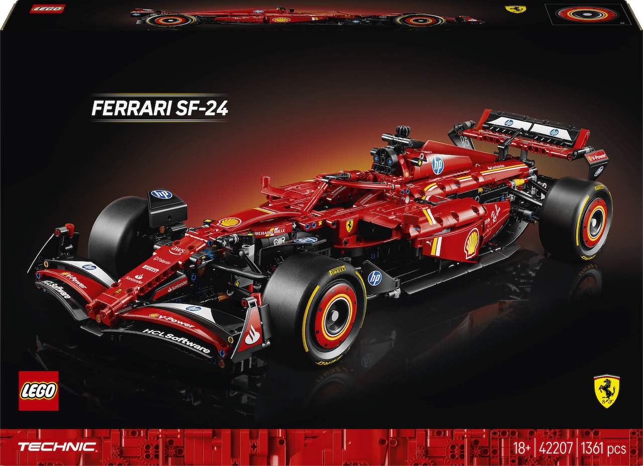 Set Lego SF-24 e replica vettura Lego Store San Babila (Milano)