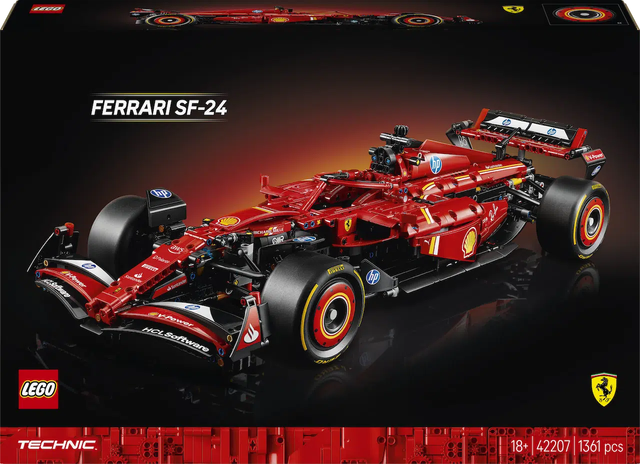 Set Lego SF-24 e replica vettura Lego Store San Babila (Milano)
