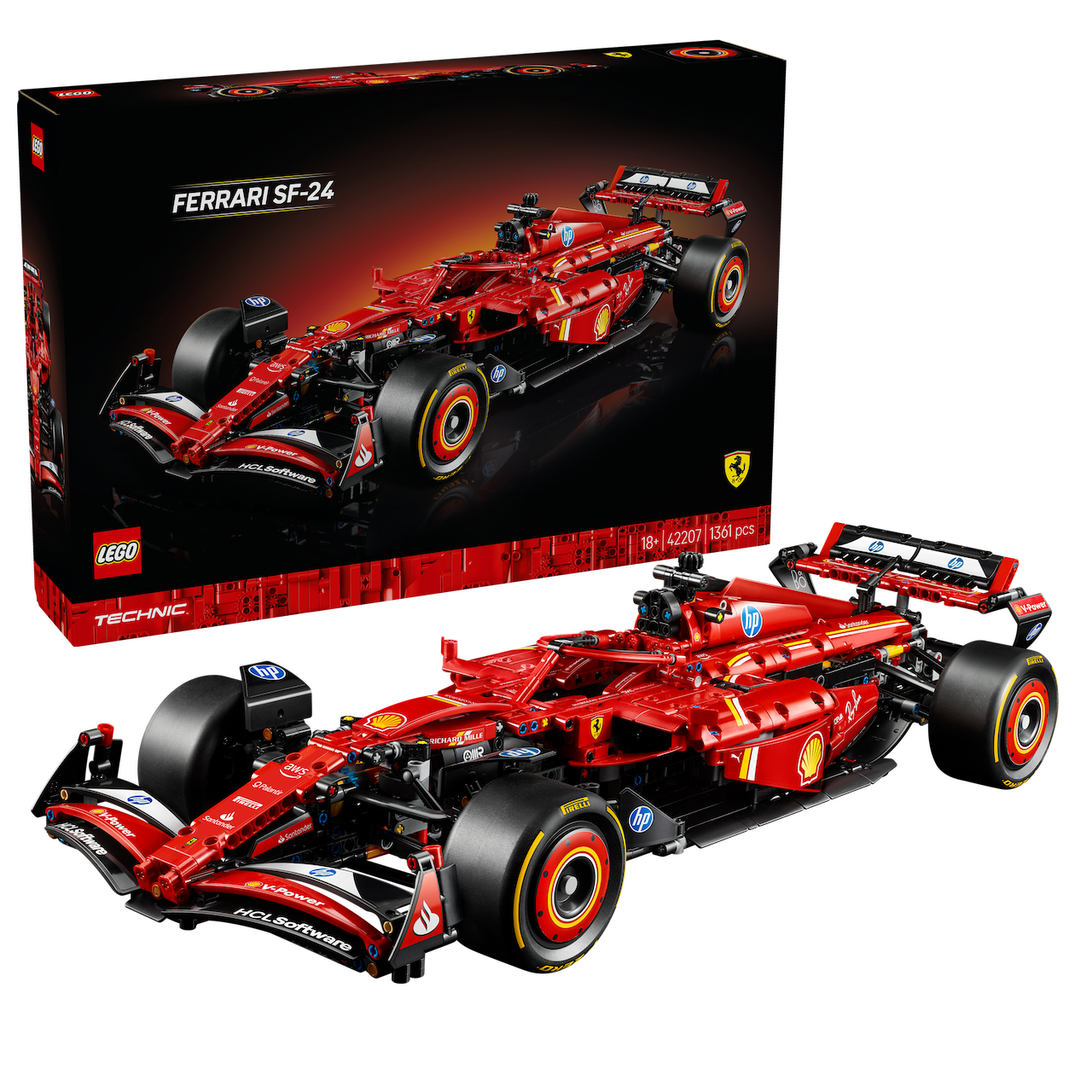 Set Lego SF-24 e replica vettura Lego Store San Babila (Milano)