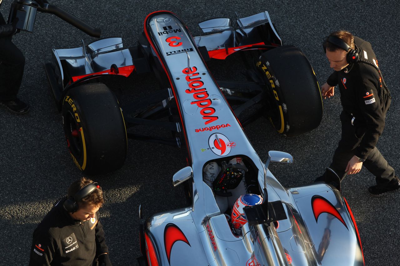 07.02.2012 Jerez, Spain,
Jenson Button (GBR), McLaren Mercedes rear wing - Formula 1 Testing, day 1 - Formula 1 World Championship 