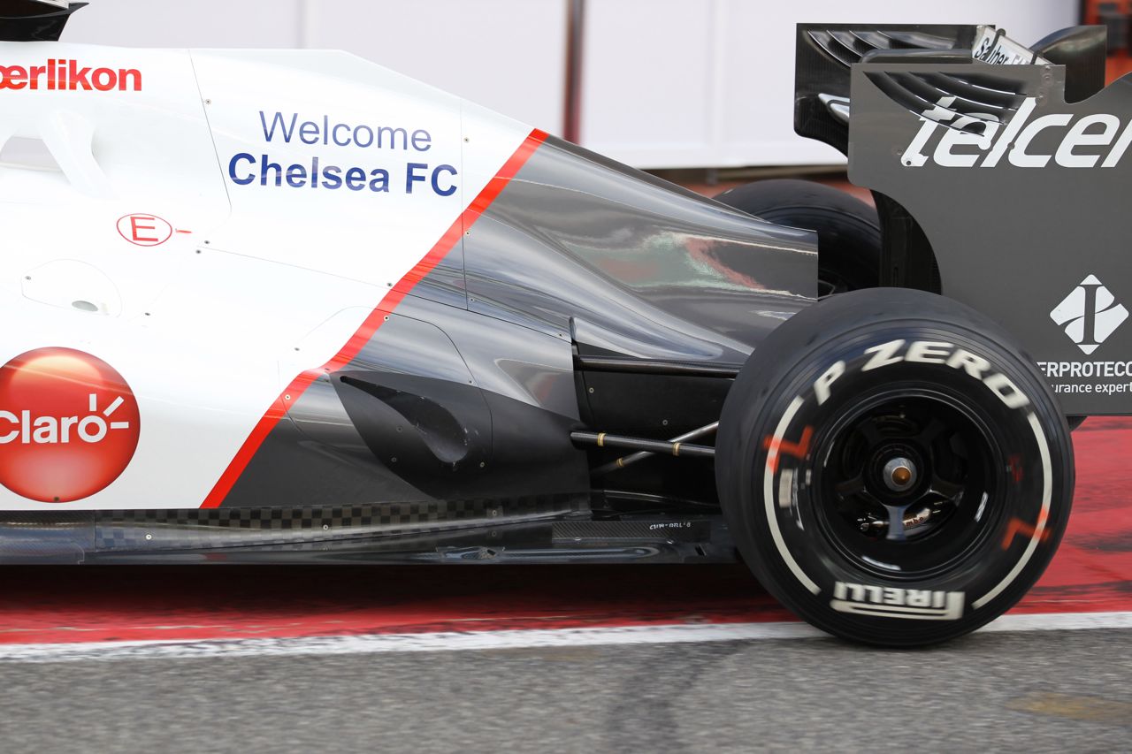 Kamui Kobayashi (JAP), Sauber F1 Team engine cover and exhaust 
02.05.2012. Formula 1 World Championship, Testing, Mugello, Italy 
 