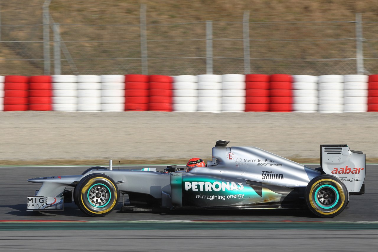 21.02.2012, Barcelona, Spain,
Michael Schumacher (GER) Mercedes - Formula 1 Testing, day 1 - Formula 1 World Championship 