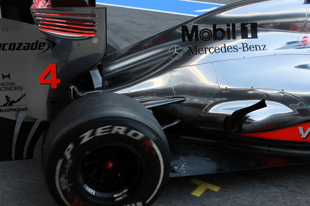 21.02.2012, Barcelona, Spain,
Lewis Hamilton (GBR), McLaren Mercedes exhaust  - Formula 1 Testing, day 1 - Formula 1 World Championship 