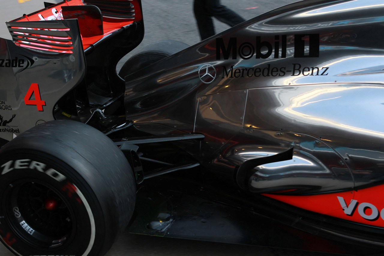 21.02.2012, Barcelona, Spain,
Lewis Hamilton (GBR), McLaren Mercedes exhaust - Formula 1 Testing, day 1 - Formula 1 World Championship 