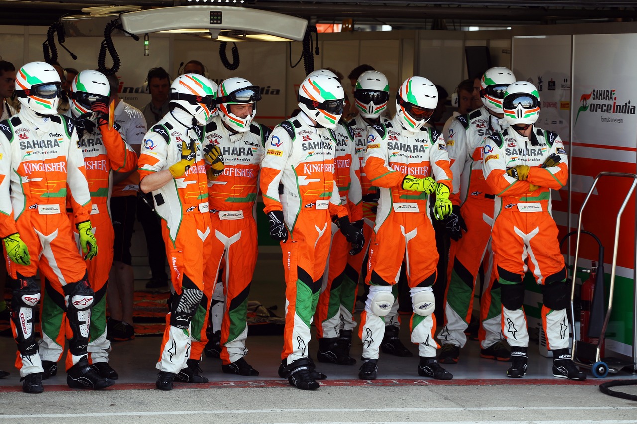 Sahara Force India F1 Team mechanics.
